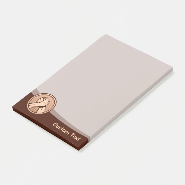Arm Wrestling Bronze Post-it Notes (Angled)