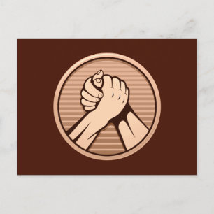 Arm wrestling Bronze Postcard