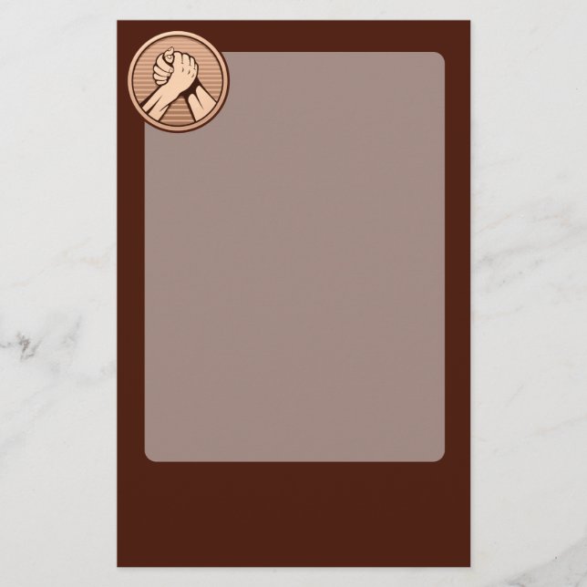 Arm wrestling Bronze Stationery (Front)
