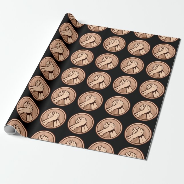 Arm wrestling Bronze Wrapping Paper (Unrolled)