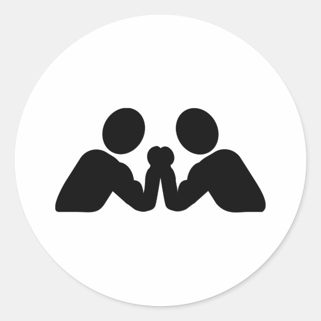 Arm wrestling classic round sticker (Front)