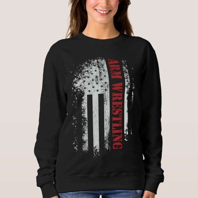 Arm Wrestling Flag Arm Press Bends Sweatshirt (Front)