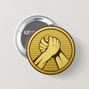 Arm wrestling Gold 2 Inch Round Button