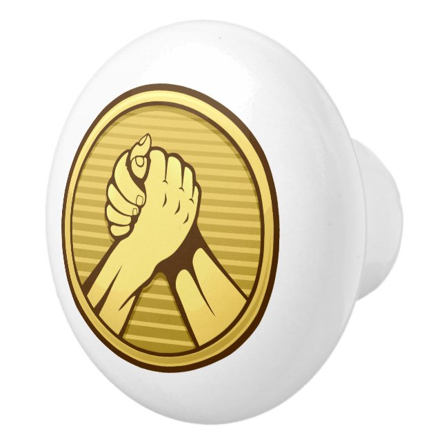 Arm wrestling Gold Ceramic Knob (Right)