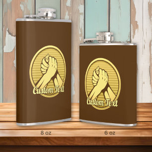 Arm Wrestling Gold Hip Flask