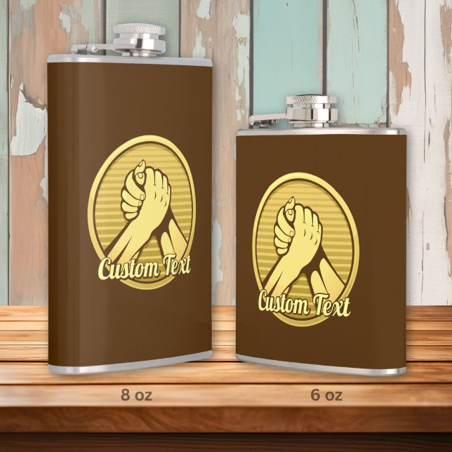 Arm Wrestling Gold Hip Flask (Creator Uploaded)