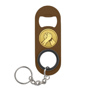 Arm wrestling Gold Keychain Bottle Opener