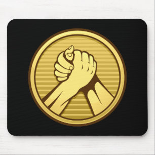 Arm wrestling Gold Mouse Pad