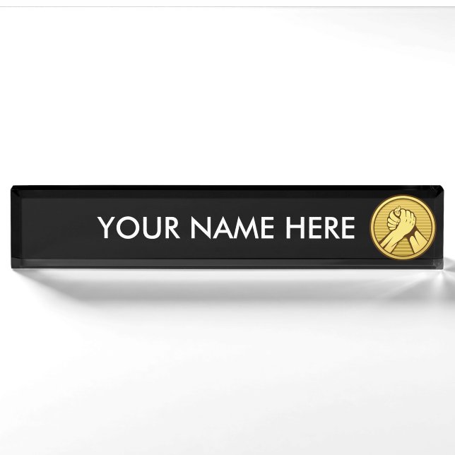 Arm wrestling Gold Nameplate (Front)