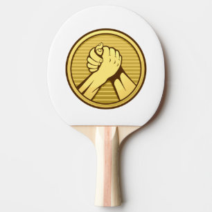 Arm wrestling Gold Ping Pong Paddle