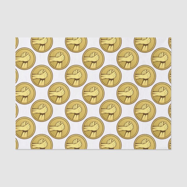 Arm wrestling Gold Tissue Paper (Front)