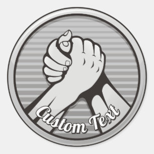 Arm wrestling Silver Classic Round Sticker
