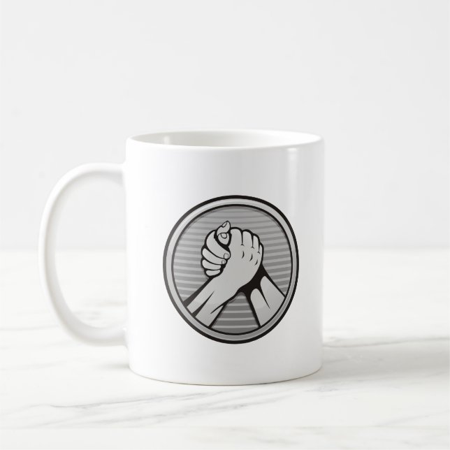 Arm wrestling Silver Coffee Mug (Left)