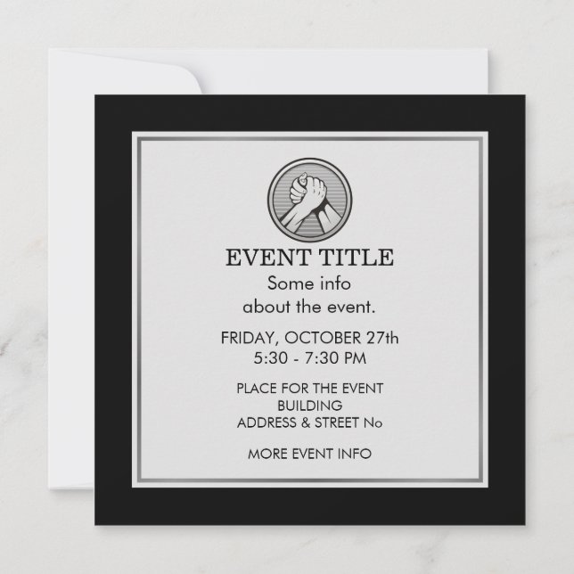 Arm wrestling Silver Invitation (Back)