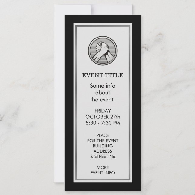 Arm wrestling Silver Invitation (Back)