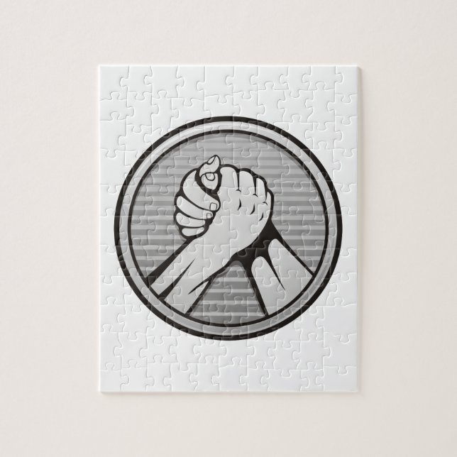 Arm wrestling Silver Jigsaw Puzzle (Vertical)