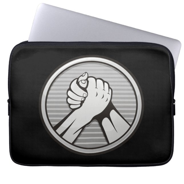 Arm wrestling Silver Laptop Sleeve (Front)