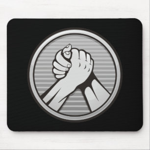 Arm wrestling Silver Mouse Pad