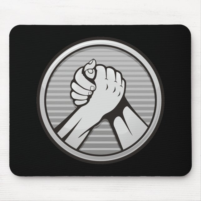 Arm wrestling Silver Mouse Pad (Front)