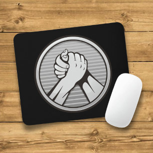 Arm wrestling Silver Mouse Pad