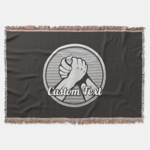 Arm wrestling Silver Throw Blanket