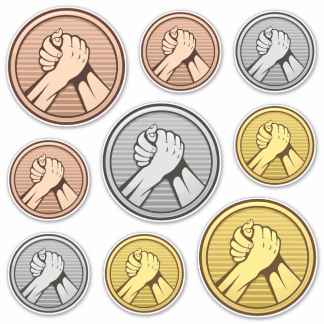 Arm Wrestling Sticker Set (Front)
