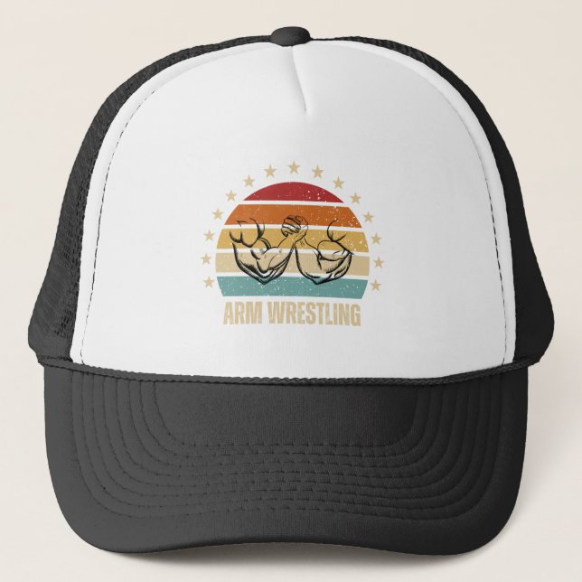 arm wrestling  trucker hat (Front)