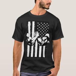 Arm Wrestling USA Flag Armwrestling Sports Power I T-Shirt