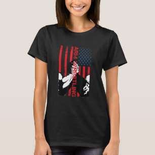 Arm Wrestling Usa Flag T-Shirt