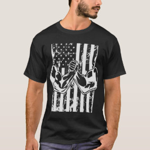 Arm Wrestling USA Flag T-Shirt