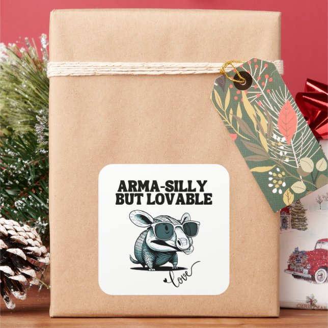 Arma-silly But Lovable Square Sticker (Holiday)