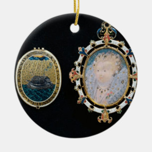 Armada Jewel, miniature of Queen Elizabeth I enclo Ceramic Ornament