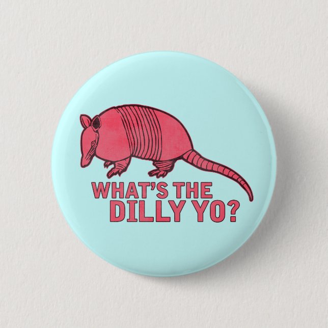 Armadillo 2 Inch Round Button (Front)