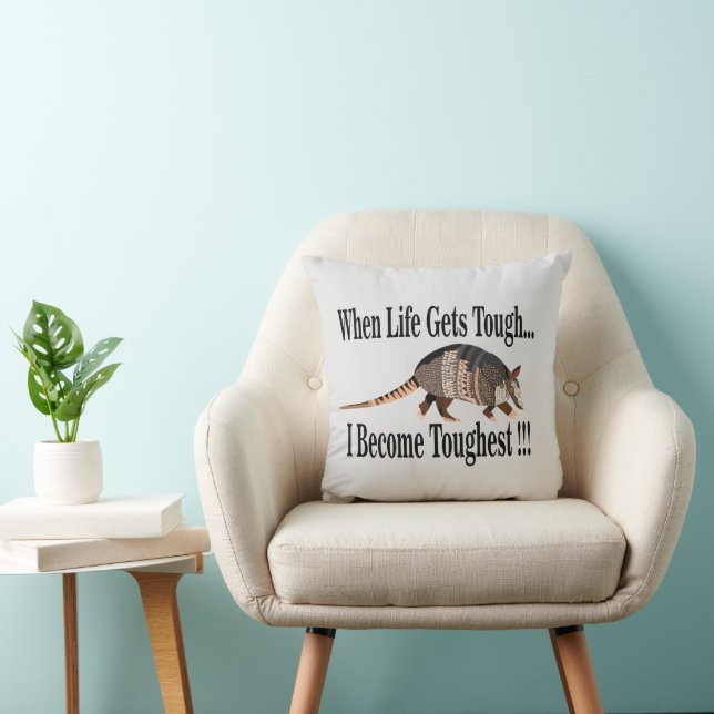 Armadillo Animal Inspirational  Throw Pillow (Chair)