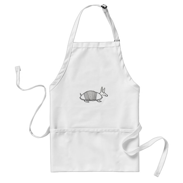 Armadillo art fun cute unique ink line drawing standard apron (Front)
