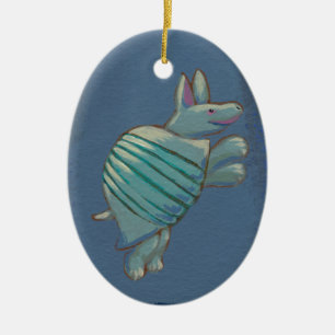 Armadillo art fun inspirational confident cute ceramic ornament