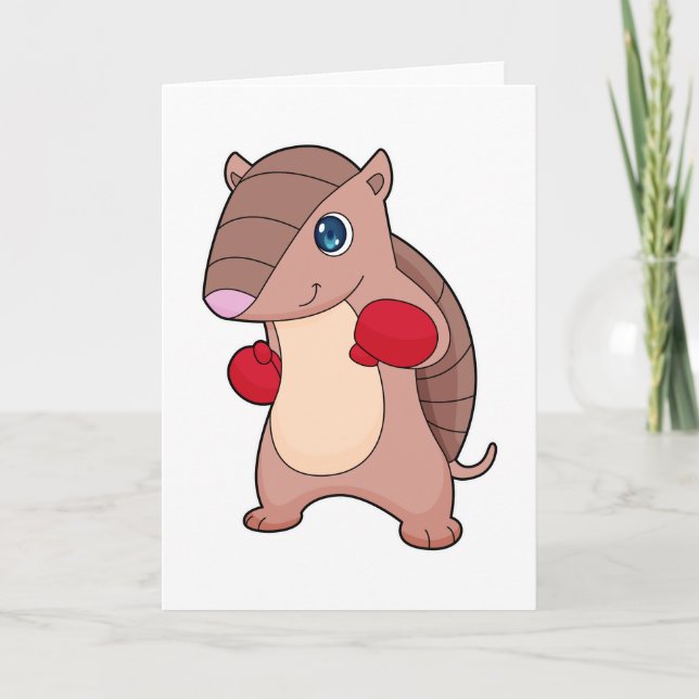 Armadillo Boxing Boxer Boxing gloves Card (Front)