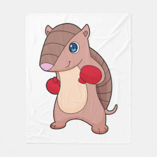 Armadillo Boxing Boxer Boxing gloves Fleece Blanket