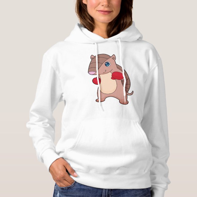Armadillo Boxing Boxer Boxing gloves Hoodie (Front)