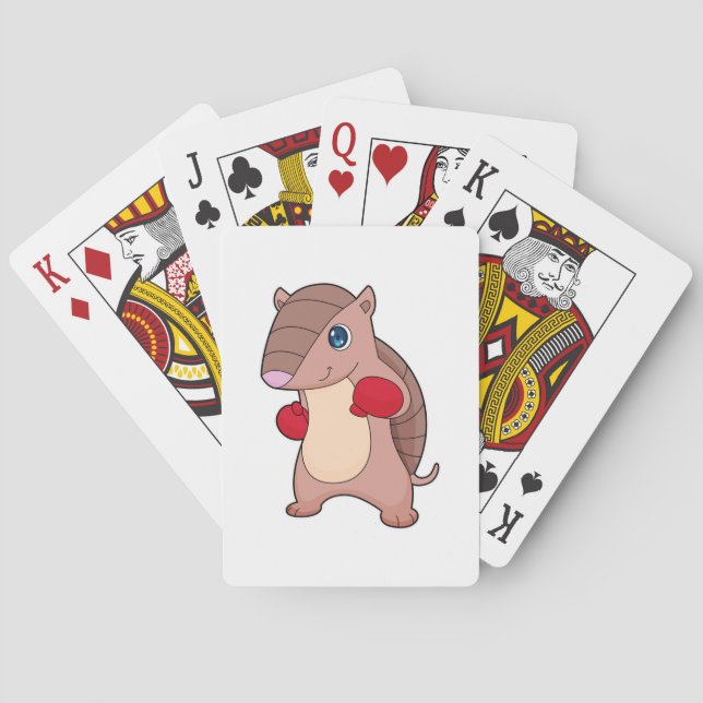 Armadillo Boxing Boxer Boxing gloves Playing Cards (Back)