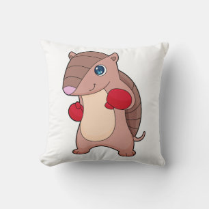 Armadillo Boxing Boxer Boxing gloves Throw Pillow