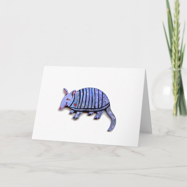 Armadillo card cute happy funky art armadillos (Front)