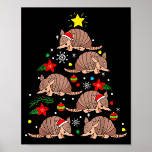 Armadillo Christmas Ornament Tree Funny Zookeeper Poster