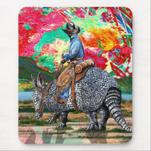 Armadillo Cowboy Mouse Pad