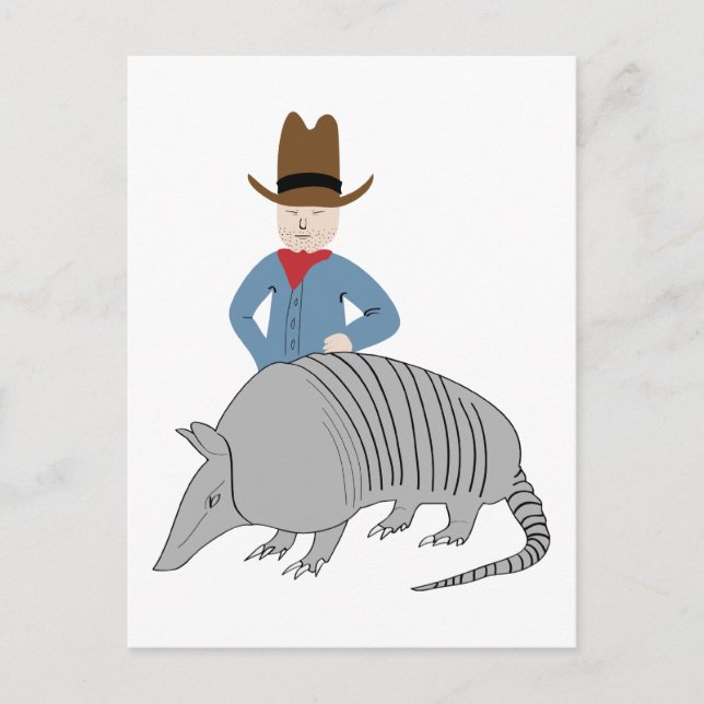 Armadillo Cowboy Postcard (Front)