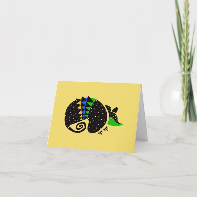  ARMADILLO- Endangered animal graphic - Yellow Card (Front)