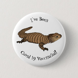 Armadillo girdled lizard cartoon illustration 2 inch round button