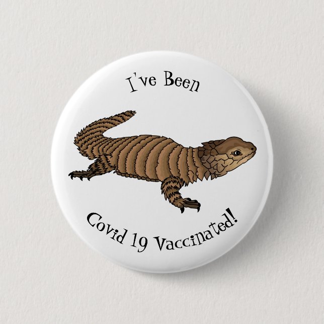 Armadillo girdled lizard cartoon illustration  2 inch round button (Front)