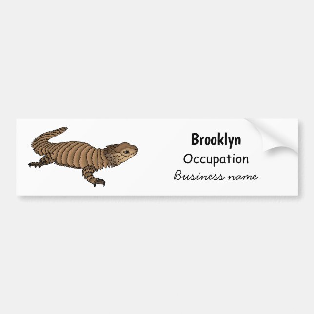 Armadillo girdled lizard cartoon illustration  bumper sticker (Front)