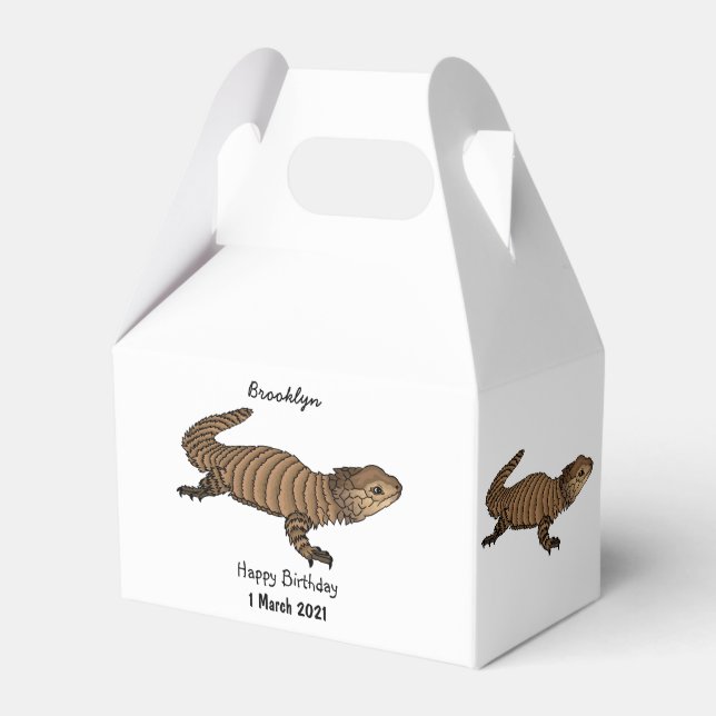 Armadillo girdled lizard cartoon illustration  favor box (Front Side)